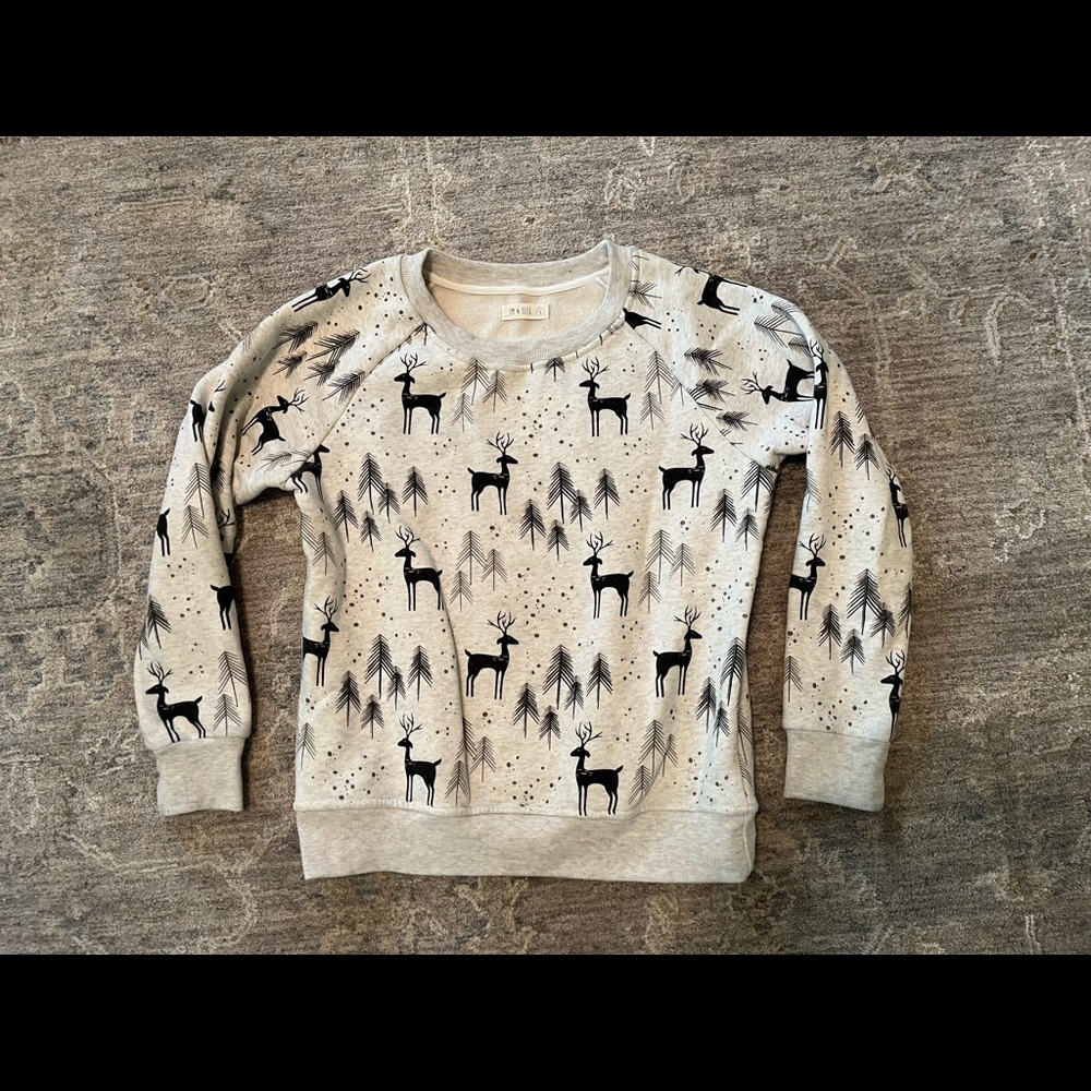 Em & Elle super-soft Pullover Sweatshirt Winter/Reindeer Small